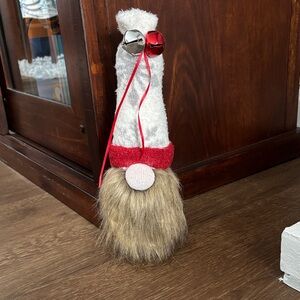 Charming Holiday Gnome Hat with Bells - White, Red, and Brown